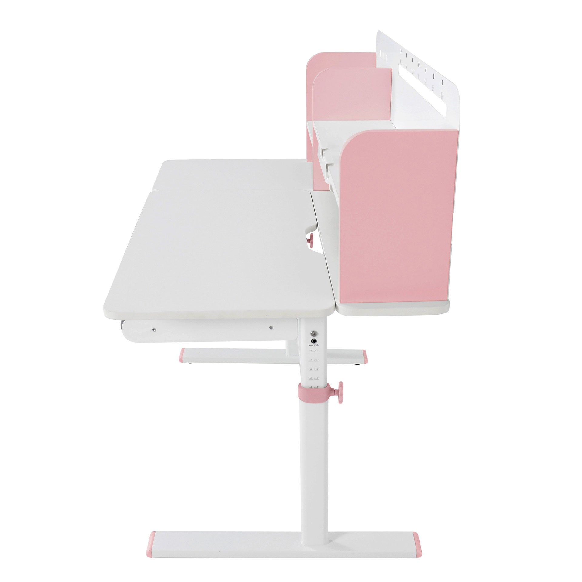 Бюро с регулируема височина Ergo Light 1003A, MDF плот, метални крака, розово