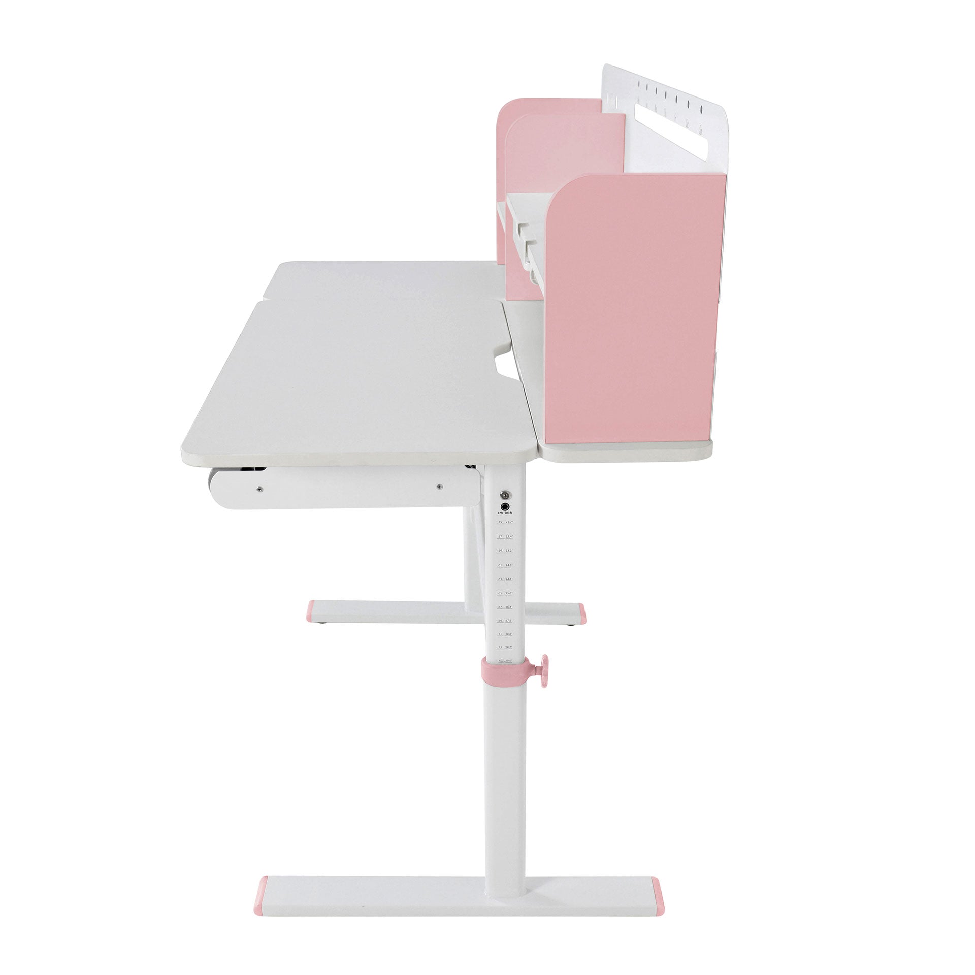 Бюро с регулируема височина Ergo Light 1003A, MDF плот, метални крака, розово
