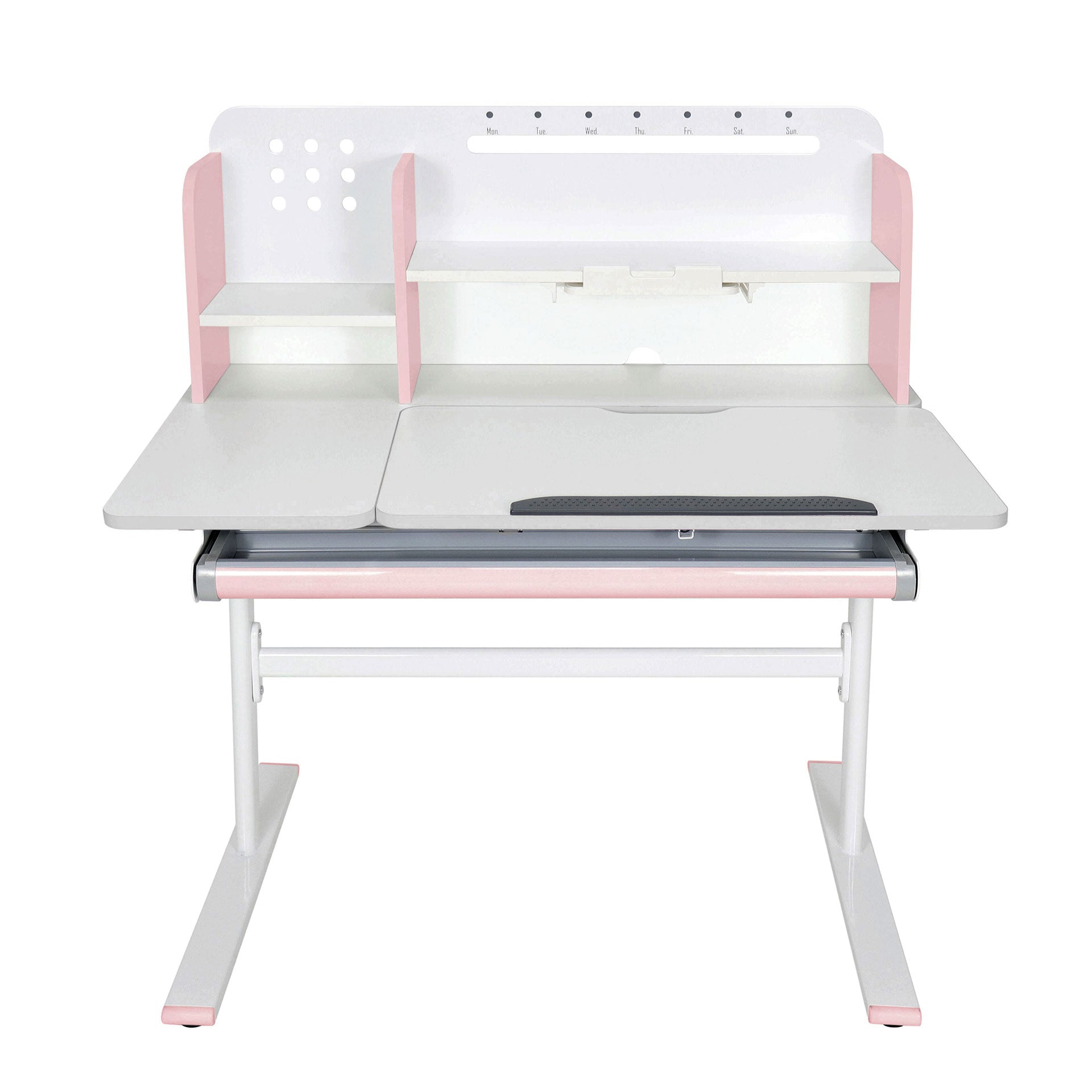 Бюро с регулируема височина Ergo Light 1003A, MDF плот, метални крака, розово