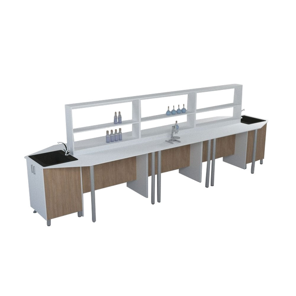 Работна маса Labo, с надстройка, HPL плот, 1200 х 600 х 1650 mm