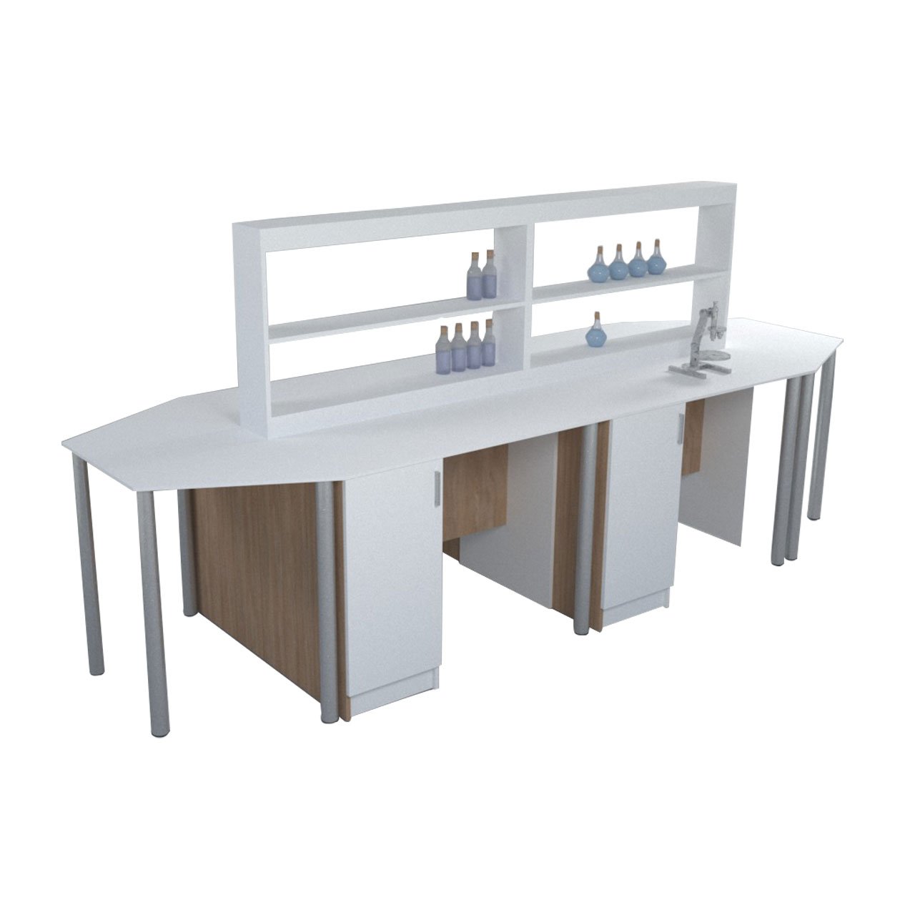 Работна маса Labo, с надстройка, HPL плот, 1200 х 600 х 1650 mm