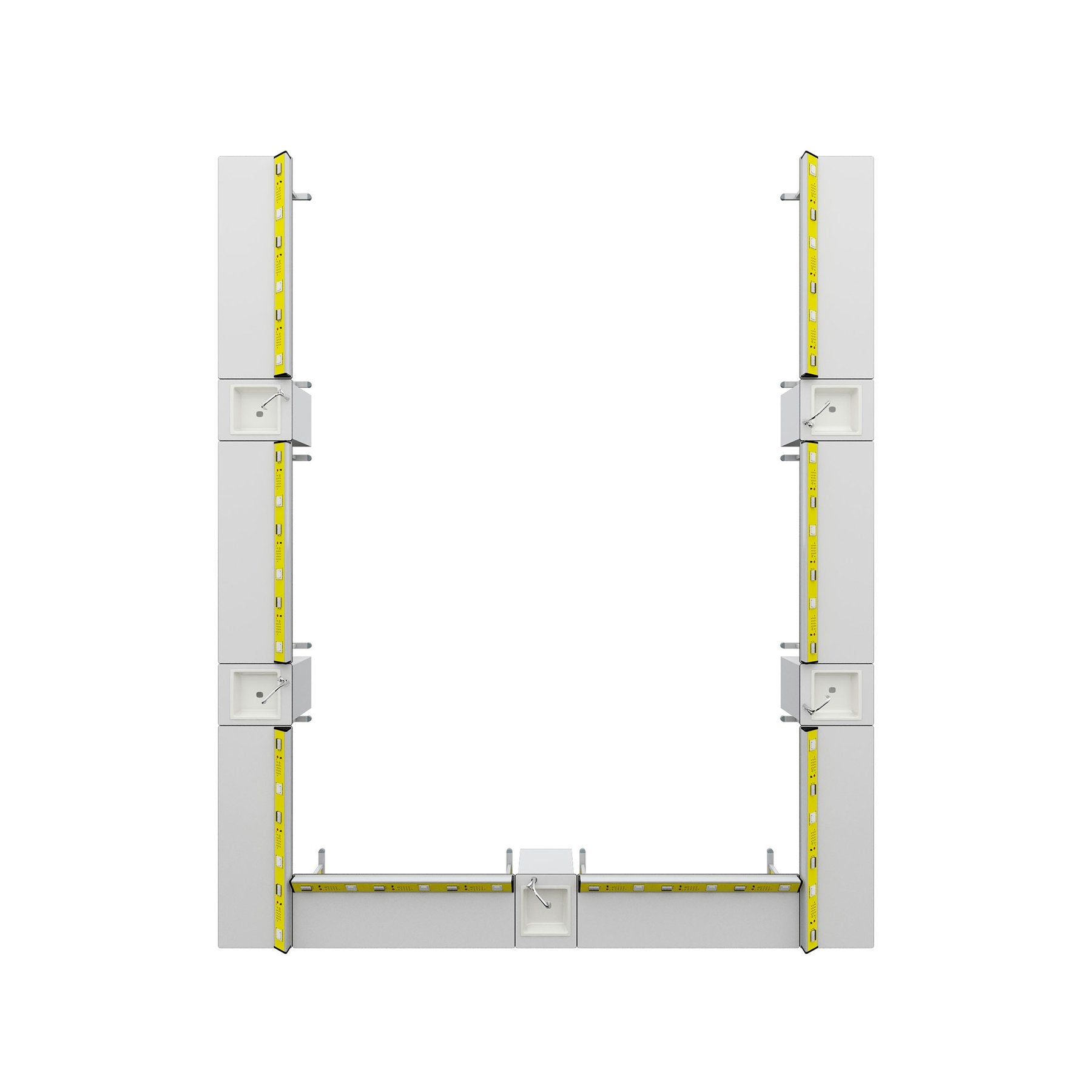 Ученическа маса Flat, лабораторна, над VII клас, 180 х 60 х 75 cm, метални крака, жълто-бяла