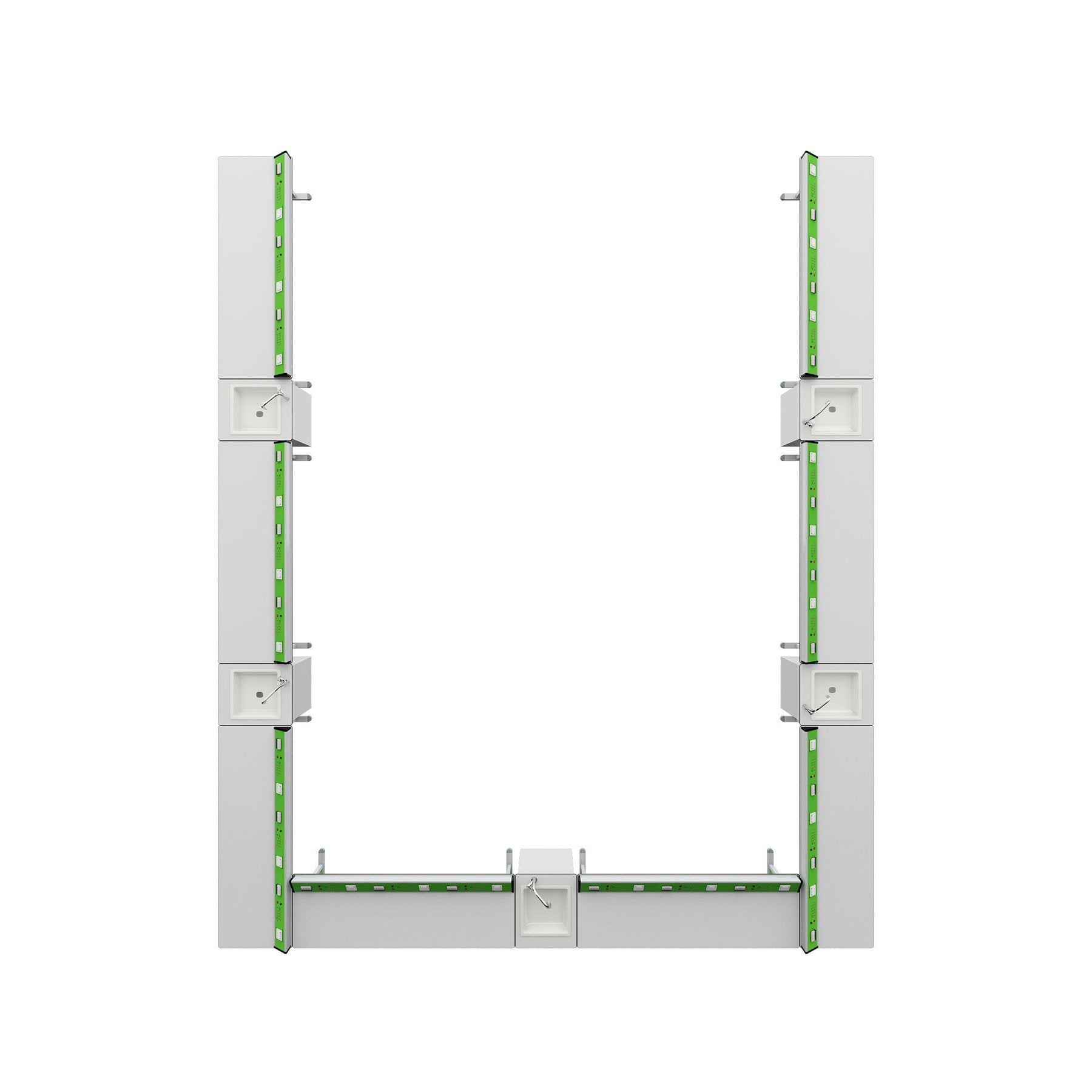 Ученическа маса Flat, лабораторна, над VII клас, 180 х 60 х 75 cm, метални крака, зелено-бяла