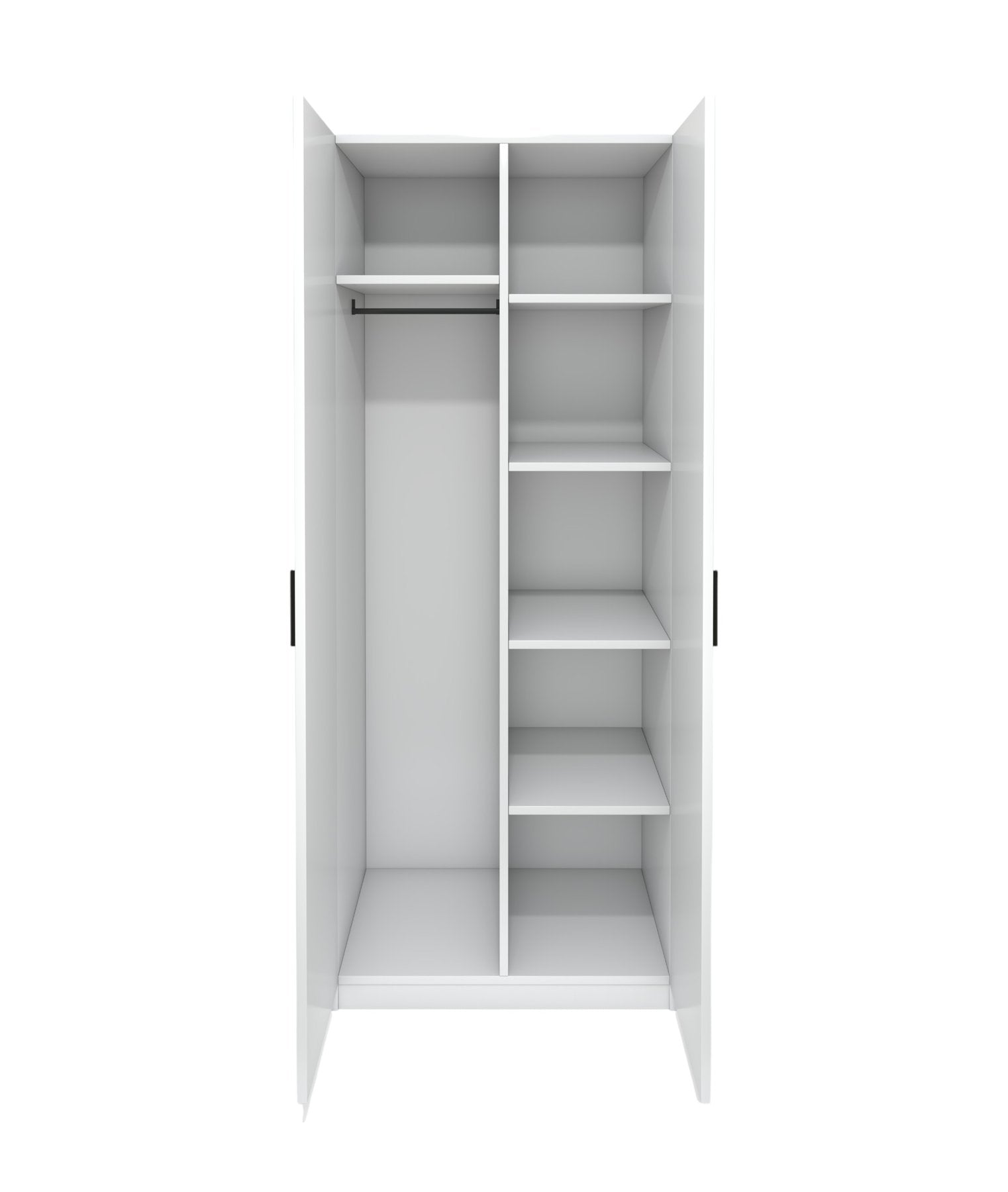 Гардероб Monaco, с рафтове, 800 х 550 х 2000 mm, ПДЧ 18 mm, бял