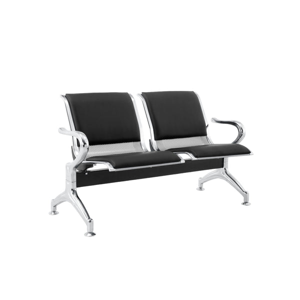 Посетителска пейка Берн, с 2 места, екокожа, метални крака, 1230 х 680 х 770 mm