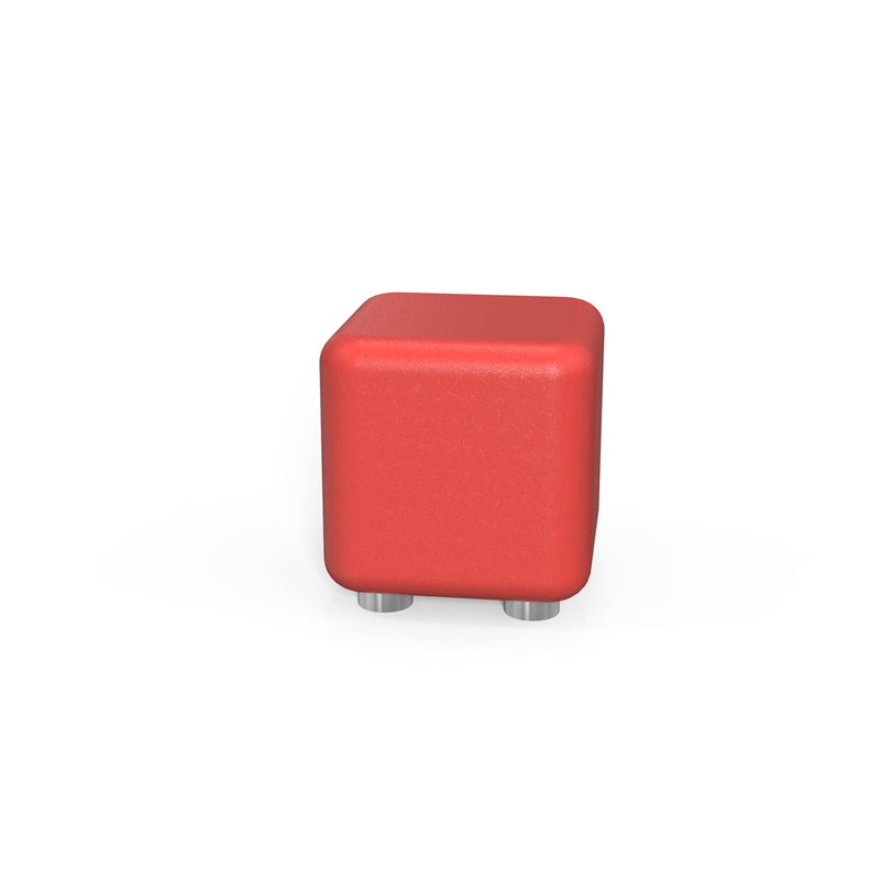 Табуретка Cube, квадратна, екокожа, 60 х 60 х 43 cm, червена