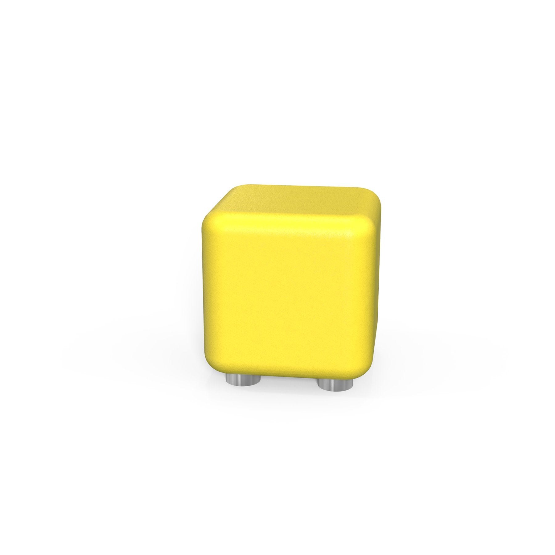 Табуретка Cube, квадратна, екокожа, 60 х 60 х 43 cm, жълта