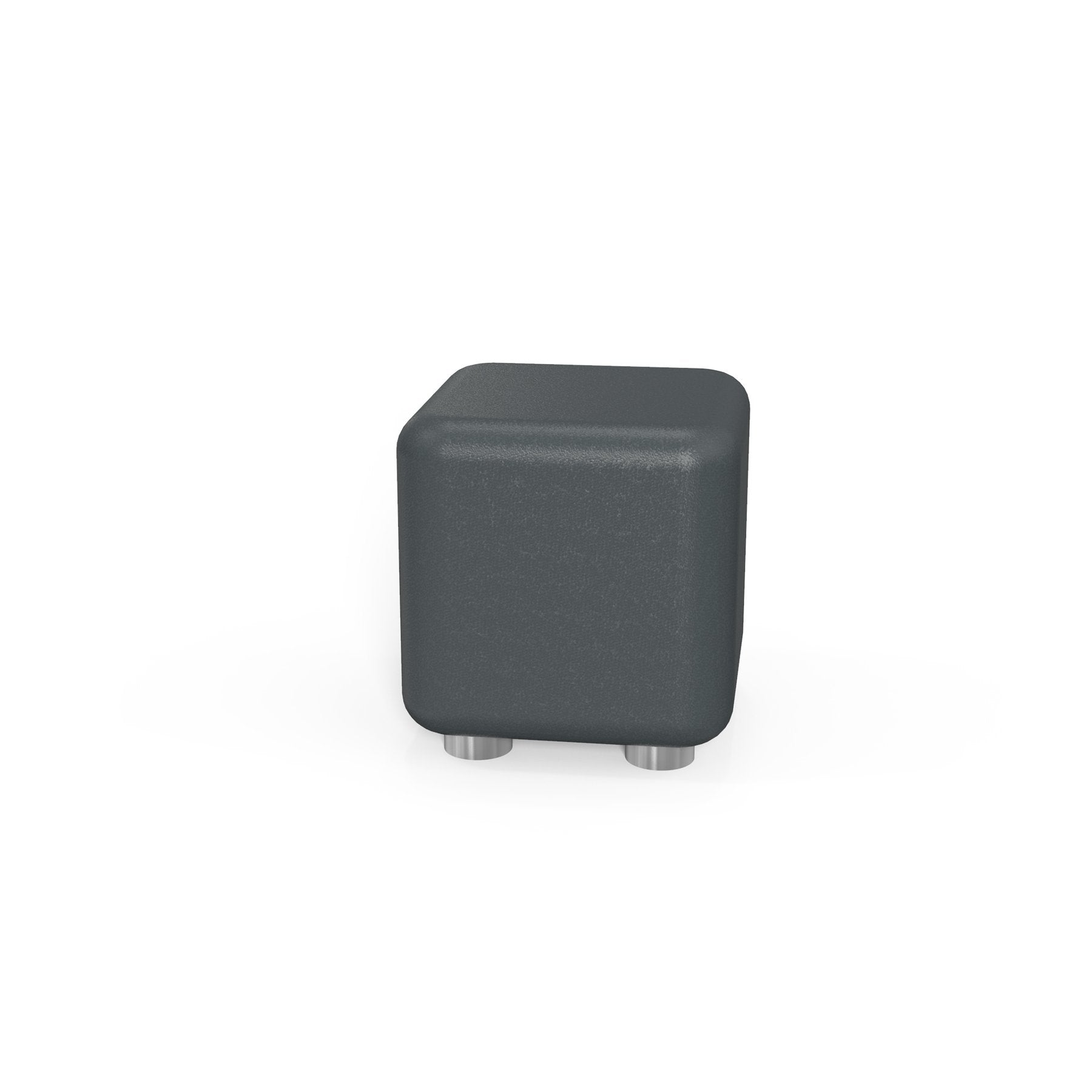 Табуретка Cube, квадратна, екокожа, 60 х 60 х 43 cm, цвят графит