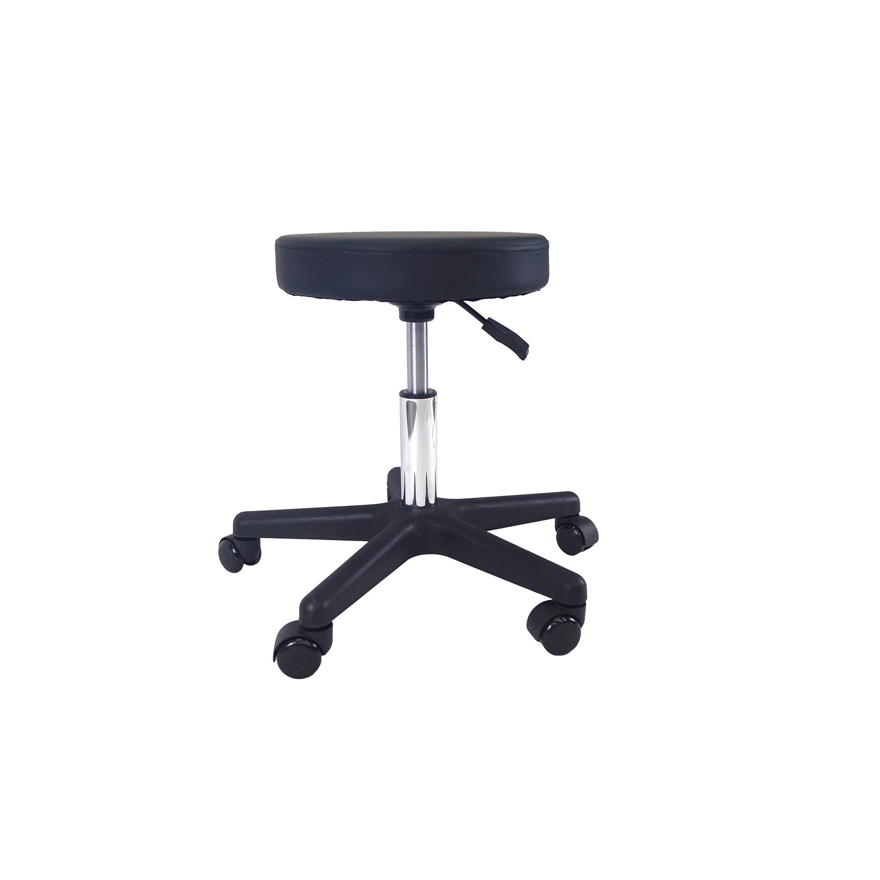 Офис стол-табуретка Stool, до 130 kg, екокожа, черна