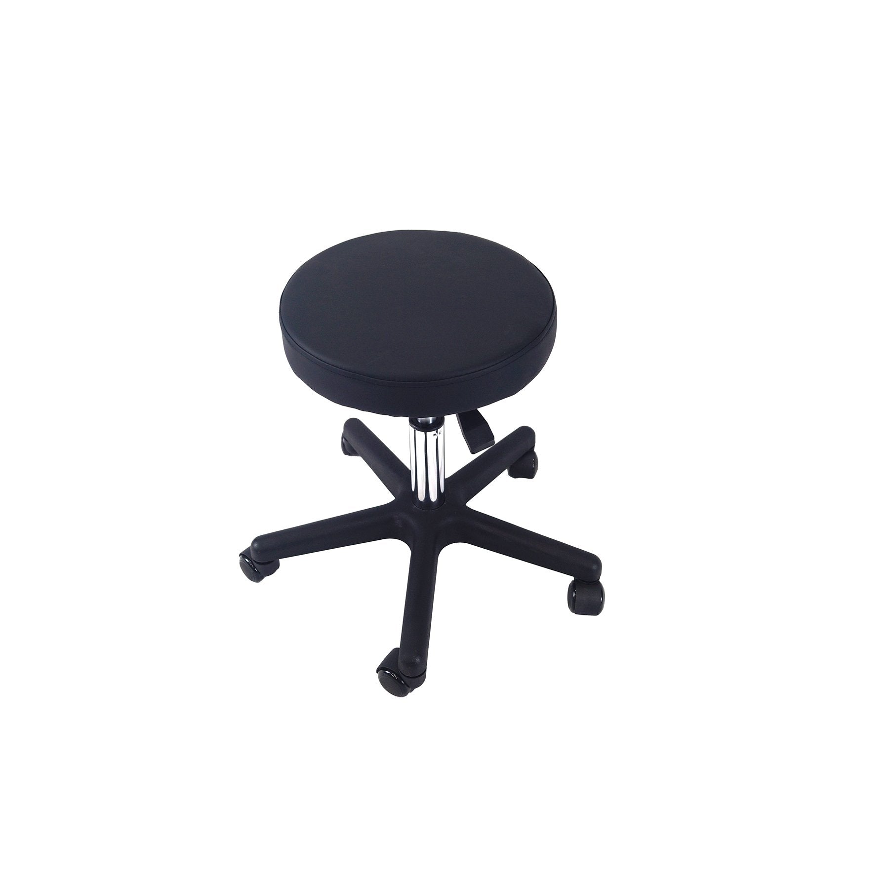 Офис стол-табуретка Stool, до 130 kg, екокожа, черна