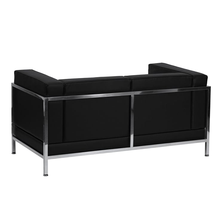 Диван Neo, двуместен, екокожа, метална основа, 1450 х 720 х 700 mm, черен