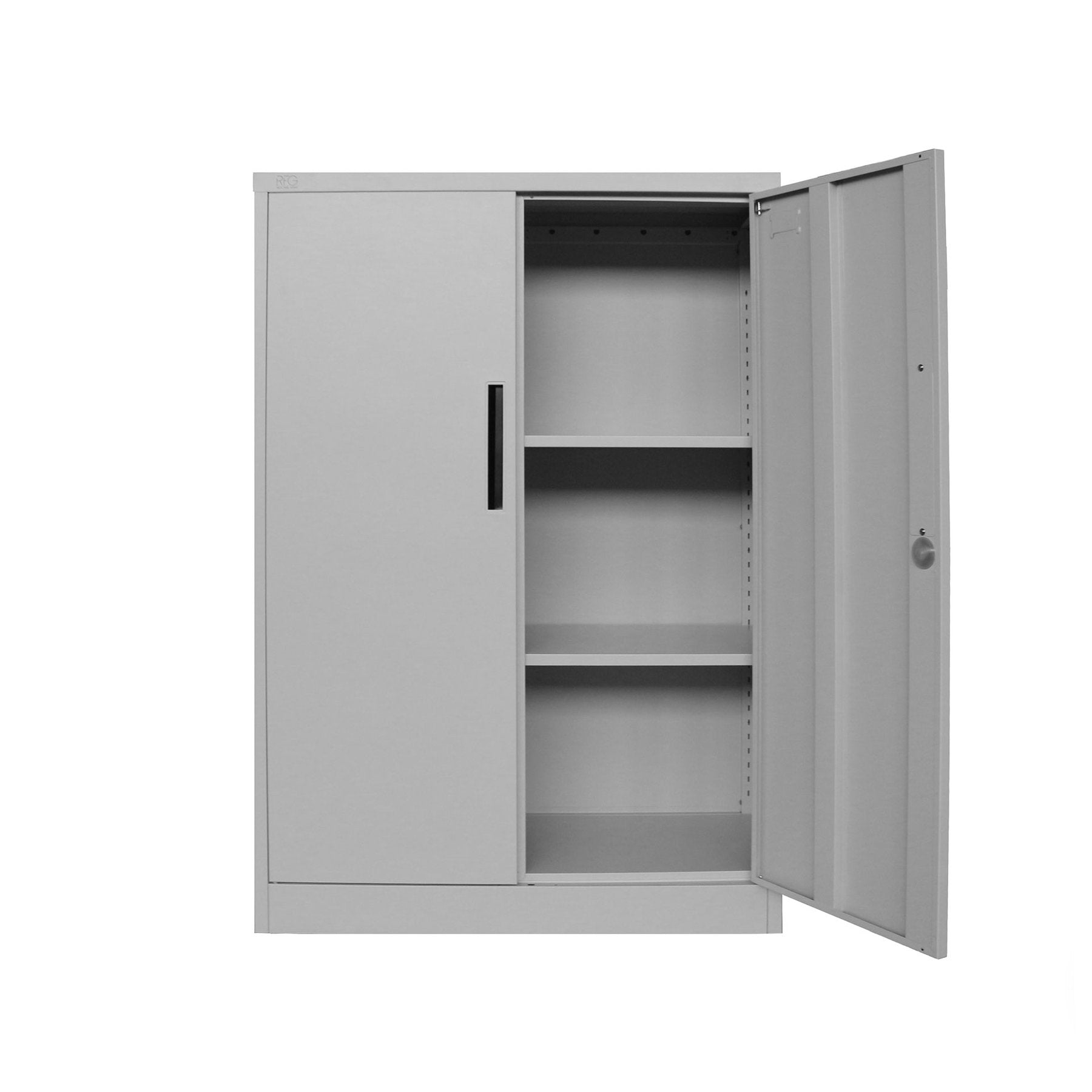 Шкаф, метален, с два рафта, 900 х 400 х 1300 mm, сив