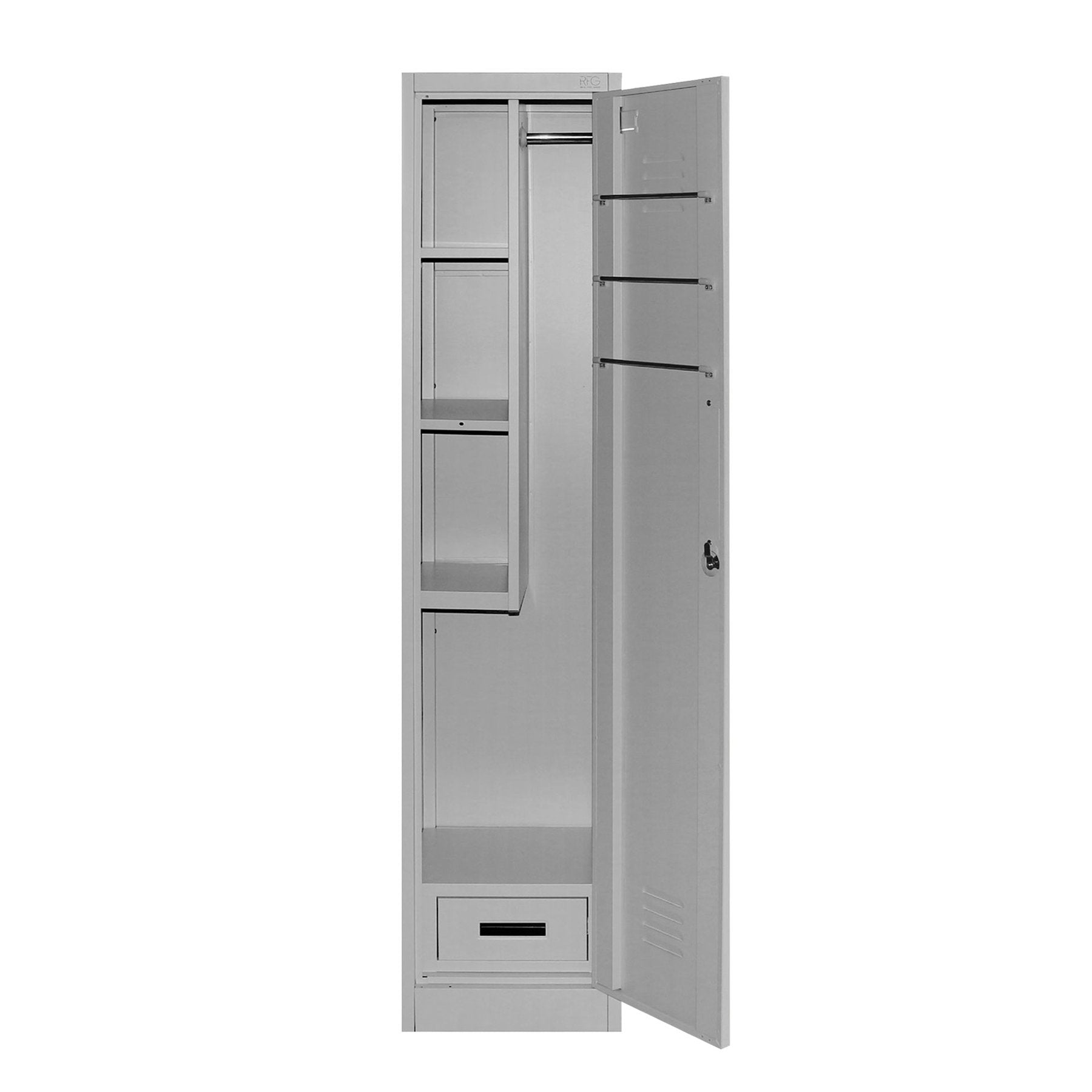 Шкаф, за препарати, метален, 400 х 400 х 1800 mm, сив