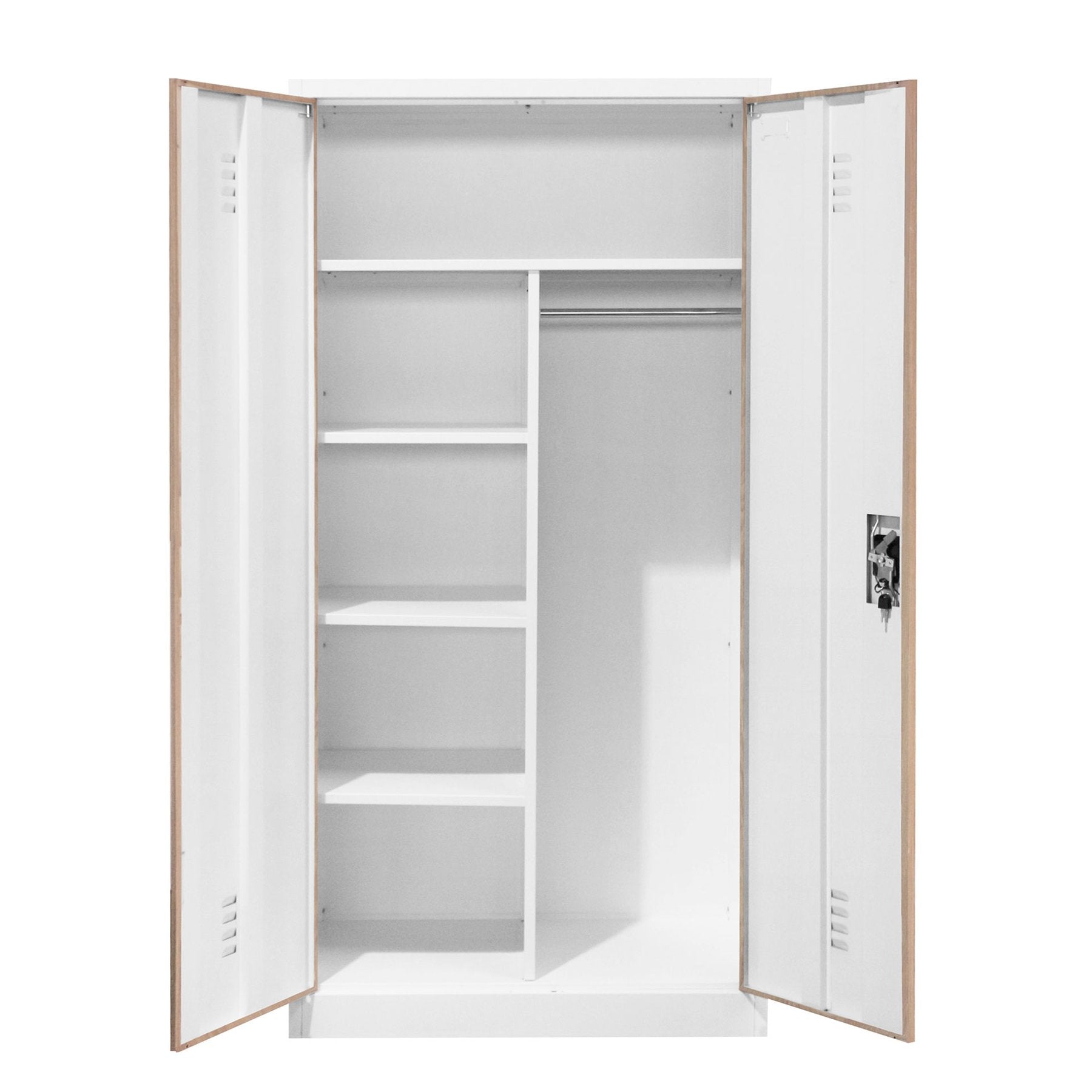 Шкаф, за препарати, метален, 900 х 500 х 1820 mm, кехлибарен дъб и бяло
