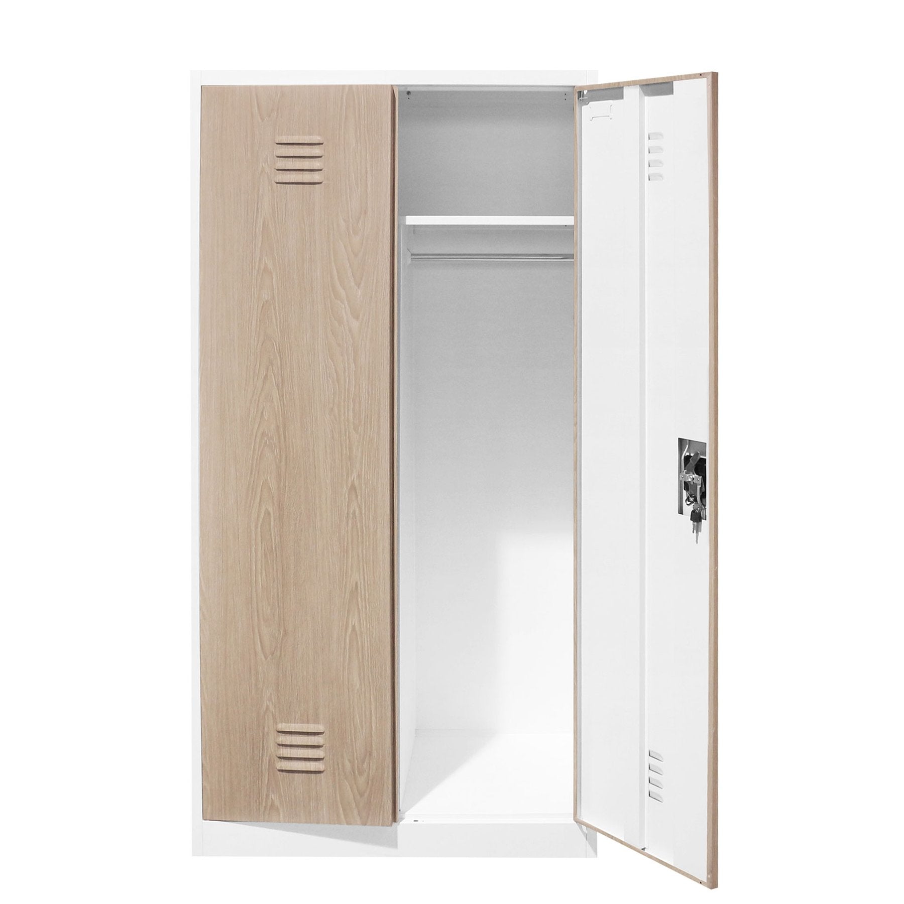 Шкаф, за препарати, метален, 900 х 500 х 1820 mm, кехлибарен дъб и бяло