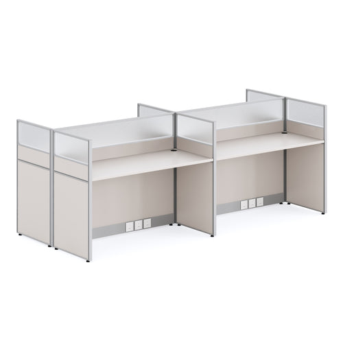 4-место работно бюро Newline серия меламин кремав 249x123x110см