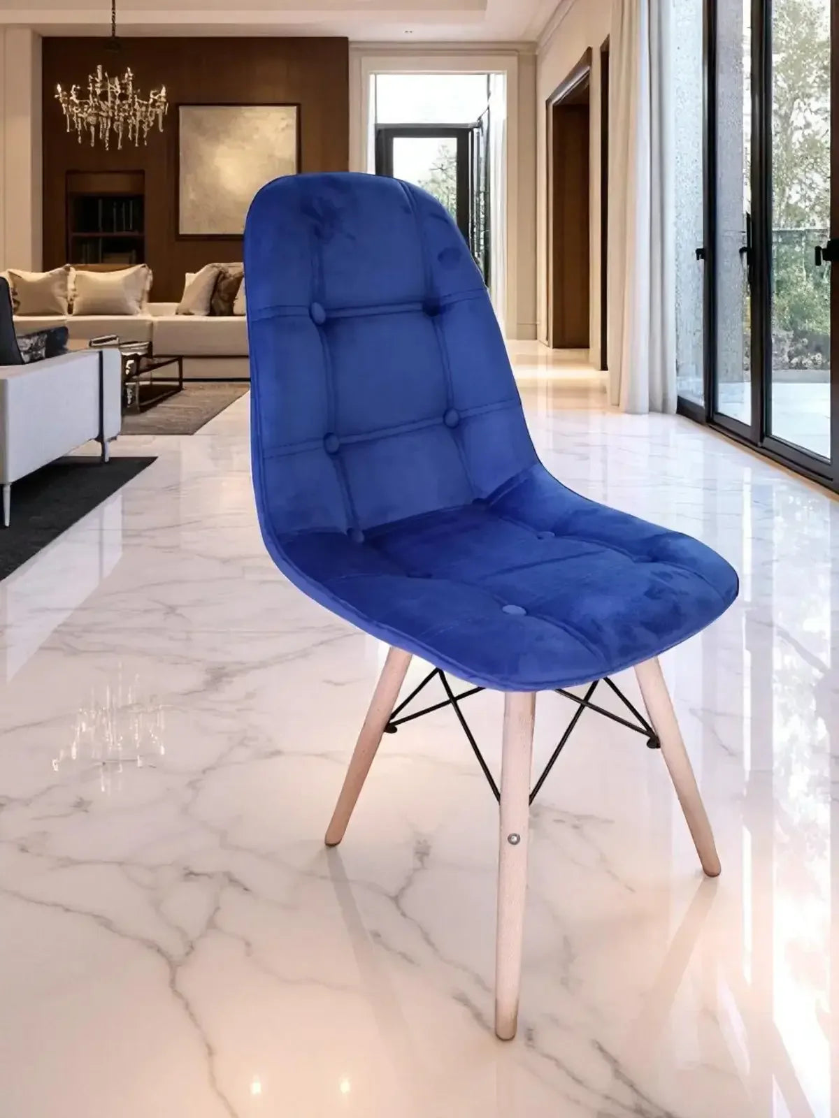 Трапезен стол Таня Бежаво кадифе