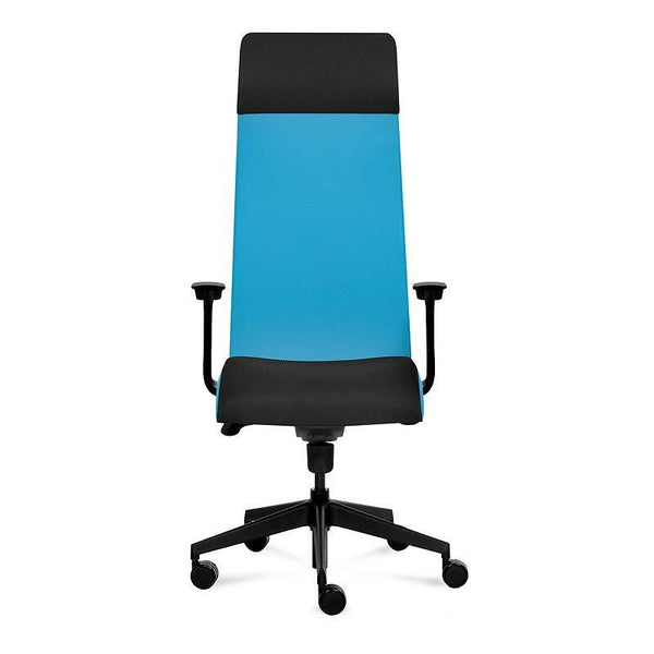 Ергономичен стол Tronhill Solium Executive, дамаска и меш, Synchronous механизъм, до 120 kg, светлосин