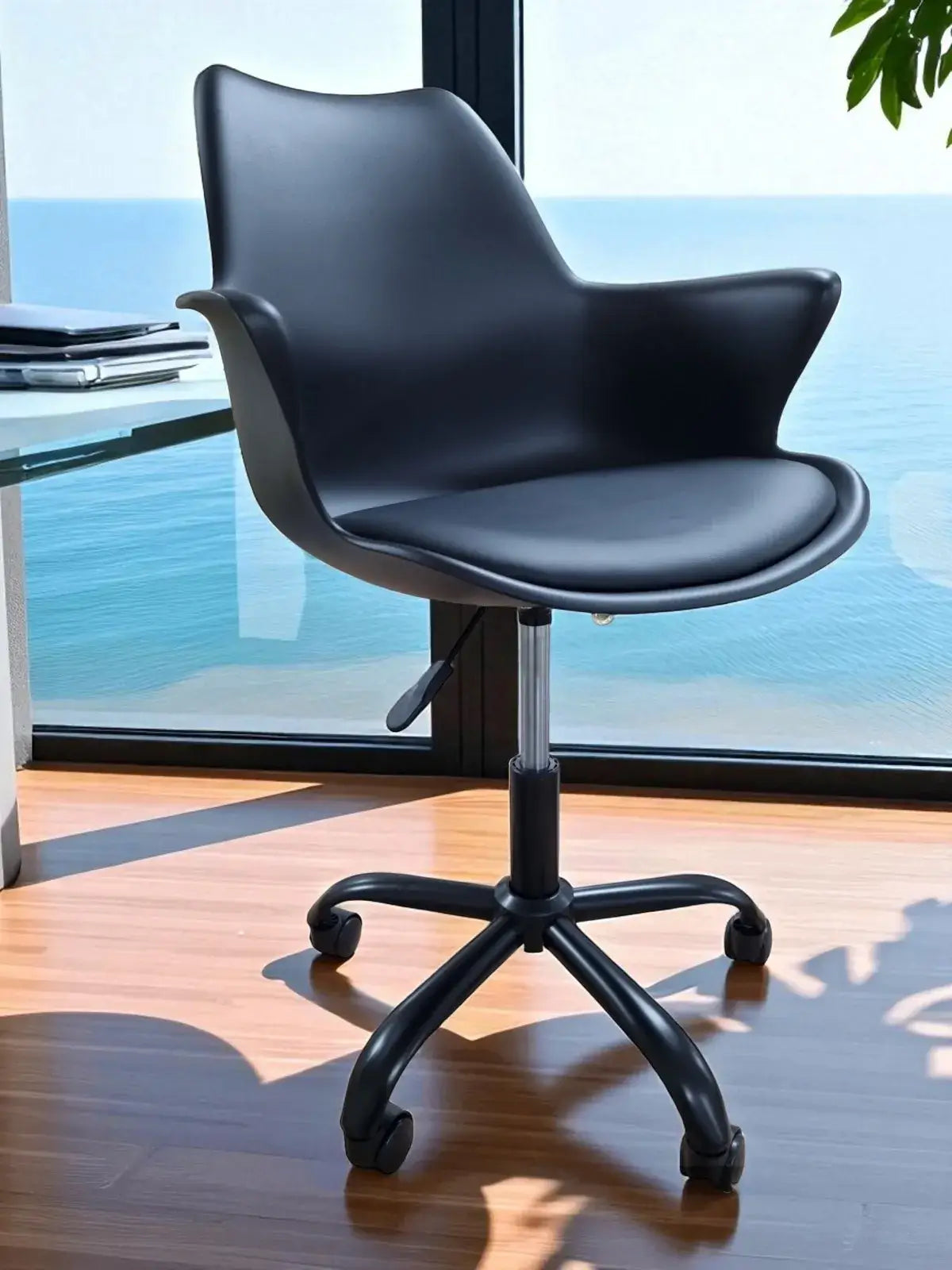 Офис стол Верона с подлакътник черен полипропилен