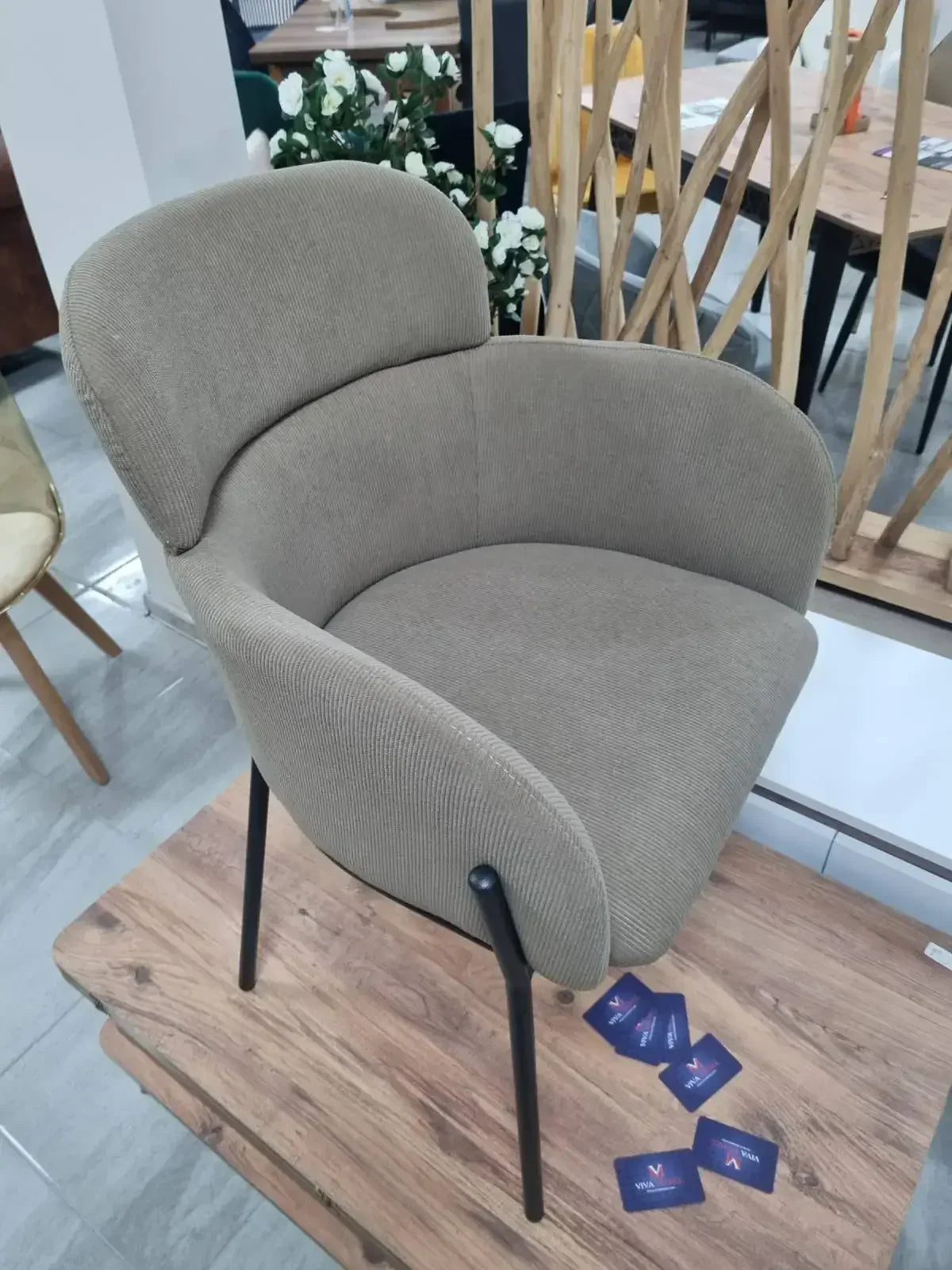 Трапезен стол Изабел сива дамаска Комплект 4 броя