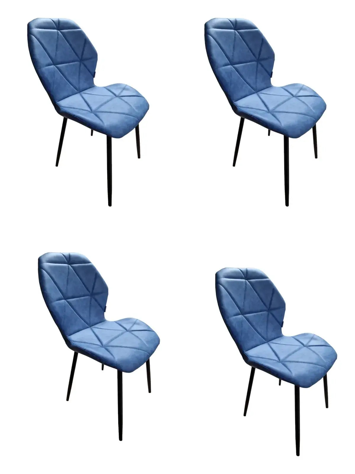 Комплект 4 броя стол Мелина еко кожа син