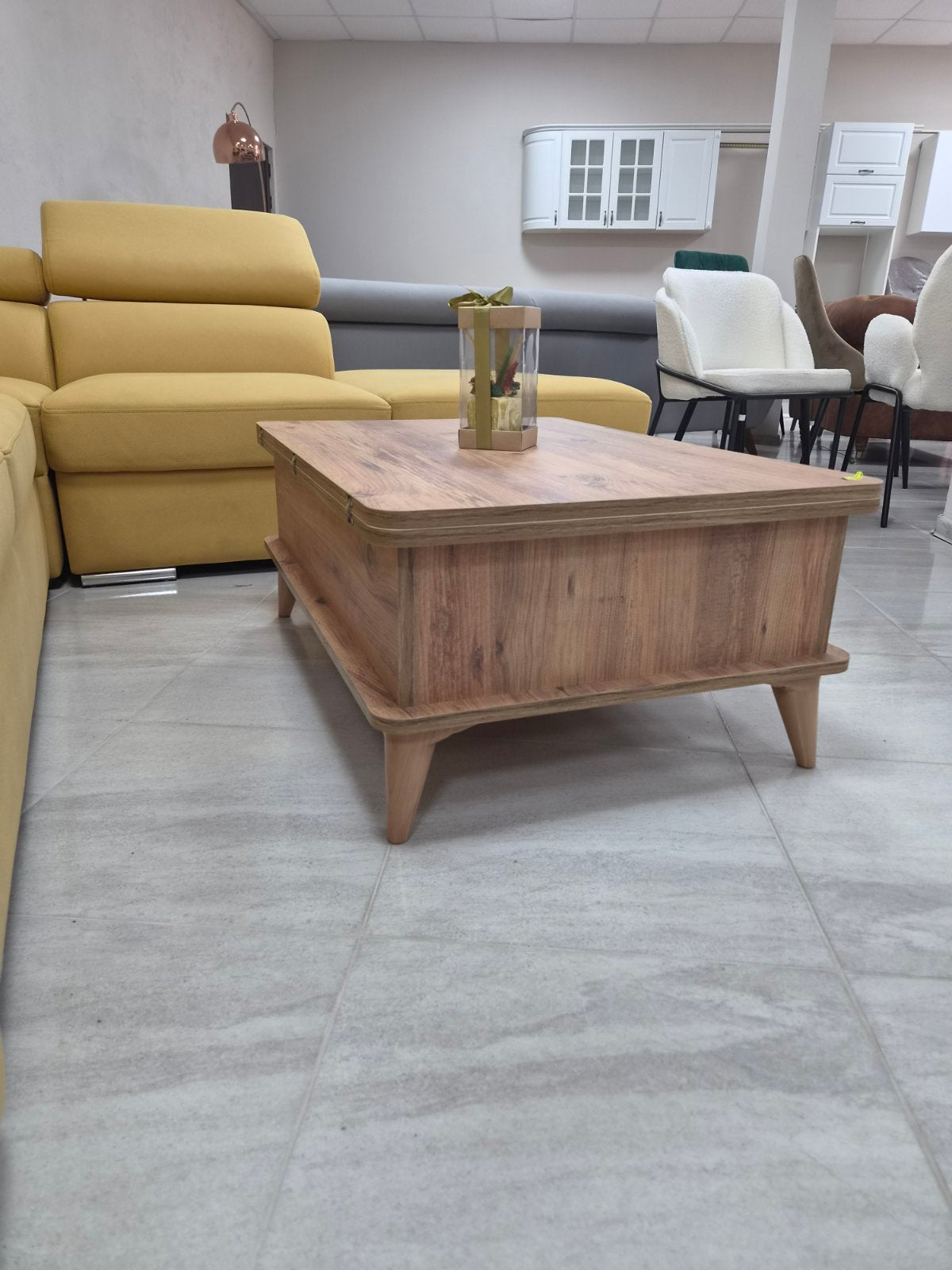 Холна маса  LUX  5001-/65+65/90/38-75, Орех, Разтегателна, Повдигащ механизъм